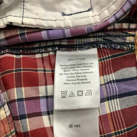 Women's Eddie Bauer 8 M Medium Shorts Mercer Fit Khakis Chino Bermuda Red Blue - Picture 9 of 10